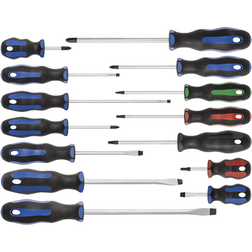 Ergonomic Screwdriver Set, 14 Pcs.