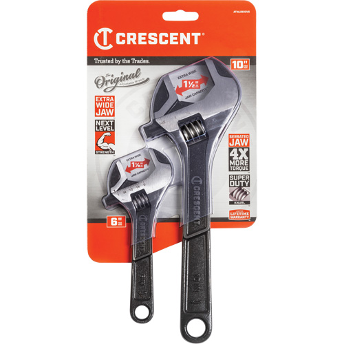 Wide-Jaw Wrench Set, Adjustable, 2 Pieces, Imperial