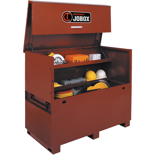 Long Piano Box, 60" W x 30-1/2" D x 50" H, Black/Orange