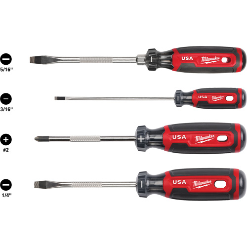 Cushion Grip Screwdriver Set, 4 Pcs.