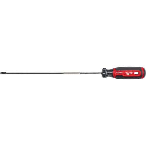 Phillips Screwdriver, #2 Tip, Round, 363 mm L, Cushion Grip Handle