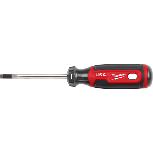 Cabinet Screwdriver, 3/16" Tip, Round, 170 mm L, Cushion Grip Handle