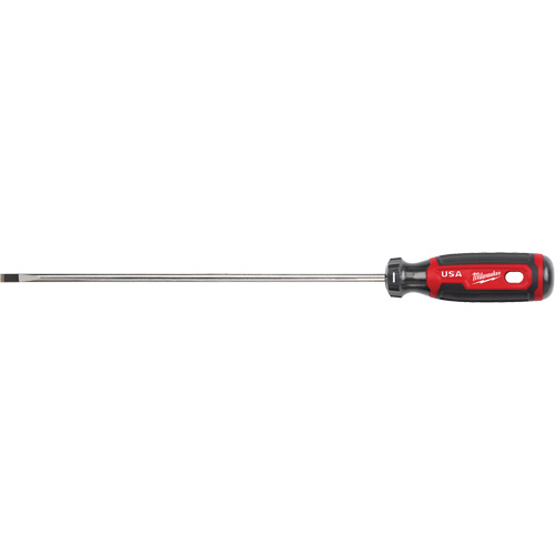 Cabinet Screwdriver, 1/4" Tip, Round, 363 mm L, Cushion Grip Handle