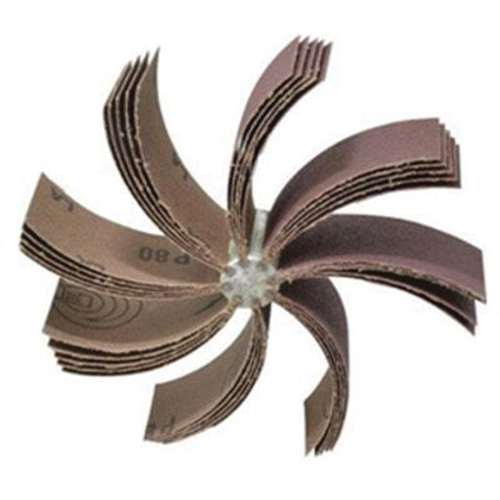 Plain Flap B-830 Bore Polisher, Aluminum Oxide, 80 Grit, 6-3/4" x 1-1/2" x