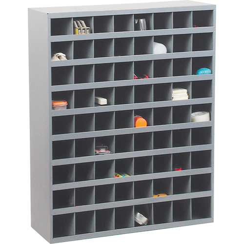 Steel Storage Bin Cabinet, 33-3/4" W x 12" D x 42" H, Grey - Steel Bin - CA154