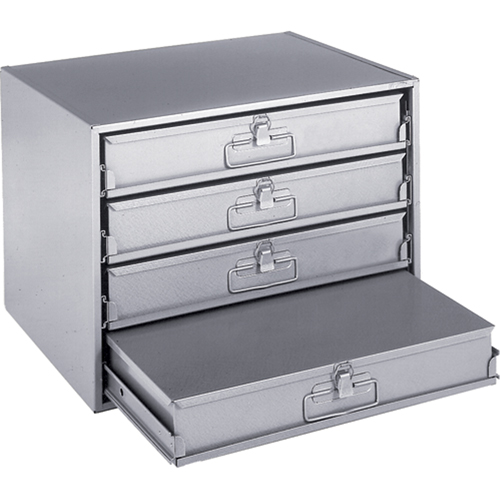 Compartment Box Cabinets, Steel, 4 Slots, 20-1/4" W x 12-1/2" D x 15" H, Grey - Compartment Drawer Box - CA969