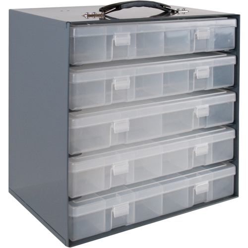 Compartment Box Cabinets, Steel, 5 Slots, 13-1/2" W x 9-1/8" D x 13-1/4" H, Grey - Compartment Drawer Box - CB632
