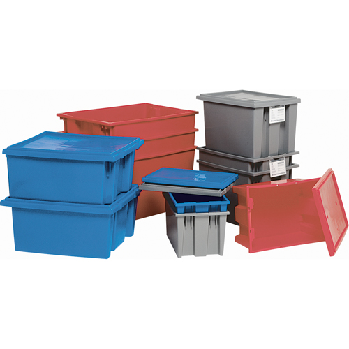 Stack & Nest Totes, 15" x 29.5" x 19.5", Blue - Stack and Nest Container - CC339