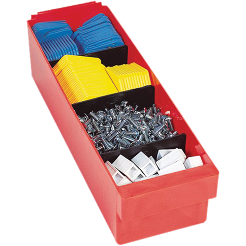 Euro Drawer Bins, 5-9/16" W x 5" H x 11-5/8" D, Red, 50 lbs. Capacity - Plastic Shelf Bin - CC504