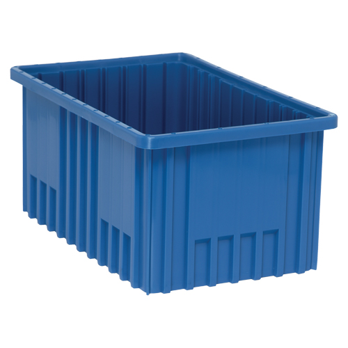 Divider Box<sup>®</sup> Containers, Plastic, 16.5" W x 10.9" D x 8" H, Blue