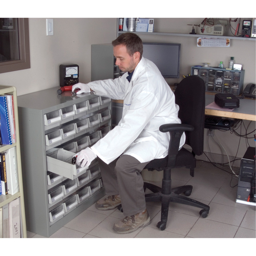 KPC-HD Heavy-Duty Parts Cabinet, Galvanized Steel, 30 Drawers, 34-3/5" x 15-7/10" x 34-3/5", Grey - Parts Cabinet - CF323