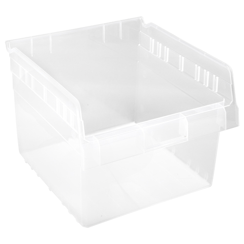 Store-Max Shelf Bins, 11-1/8" W x 8" H x 11-5/8" D, Clear, 44 lbs. Capacity