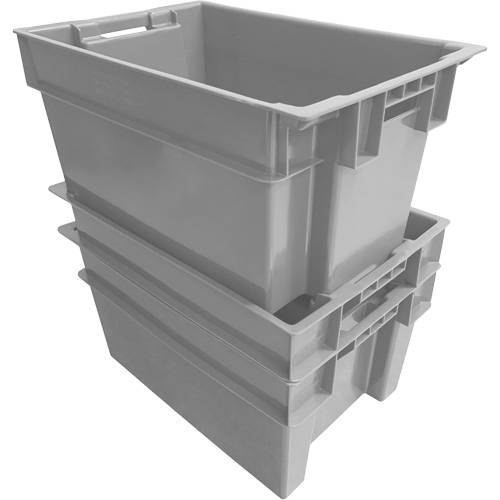 Stack & Nest Container, 16" W x 12" H x 24" D, Grey