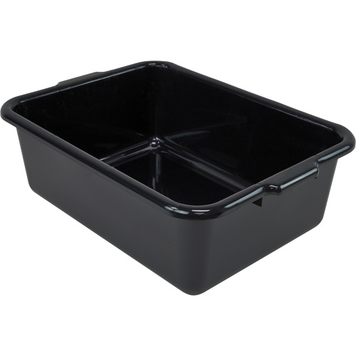 All-Purpose Flat-Bottom Storage Tub, 7" H x 15" D x 21" L, Plastic, Black