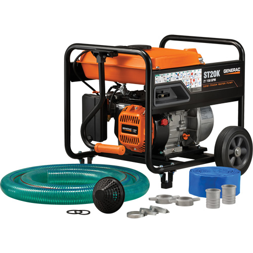 Semi-Trash Water Pump Kit, 158 GPM, 208 cc, 4 Cycle OHV