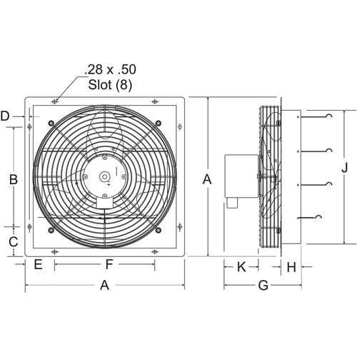 Shutter Fans - Exhaust Fans - EA375