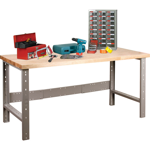 Pre-Designed Workbench, Top & Legs Only, 2500 lbs. Cap., 72" W x 30" D, 34" H - Hardwood Top Workbench - FF656
