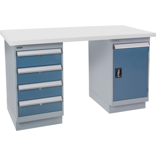 Pre-Designed Workbench, 72" W x 30" D x 34" H, 2500 lbs. Capacity - Plastic Laminate Top Workbench - FG128