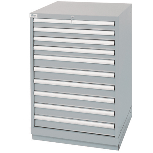 Drawer Cabinets, 10 Drawers, 28-1/4" W x 28-1/2" D x 41-3/4" H, Grey