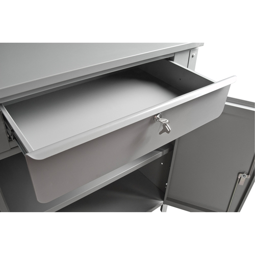 Cabinet Style Shop Desk, 34-1/2" W x 30" D x 53" H, Grey - All-Purpose Shop Desk - FI520