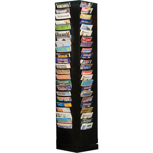 Literature Rack, Rotating, 92 Slots, Steel, 14-1/8" W x 14-1/8" D x 68-3/8" H