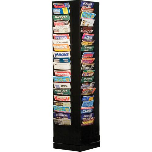 Literature Rack, Rotating, 80 Slots, Steel, 14-1/8" W x 14-1/8" D x 60-7/8" H