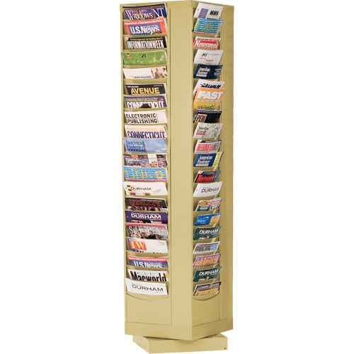 Literature Rack, Rotating, 80 Slots, Steel, 14-1/8" W x 14-1/8" D x 60-7/8" H