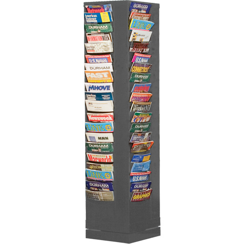 Literature Rack, Rotating, 80 Slots, Steel, 14-1/8" W x 14-1/8" D x 60-7/8" H