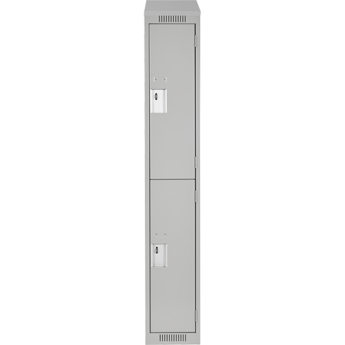 Clean Line™ Lockers, 2 -tier, 12" x 18" x 78", Steel, Grey, Rivet (Assembled) - Metal Locker - FJ180