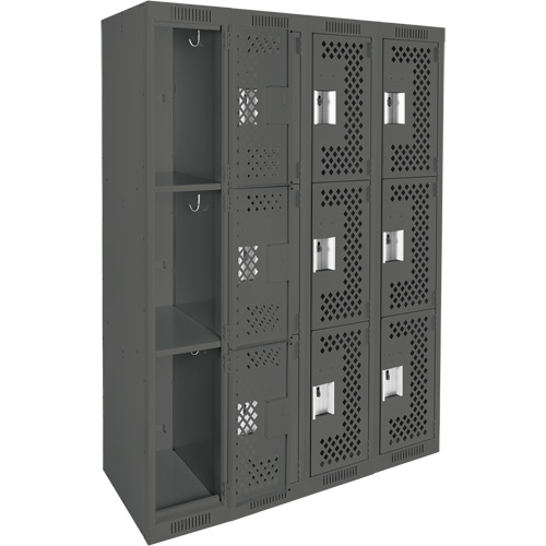 Clean Line™ Lockers, 3 -tier, Bank of 4, 48