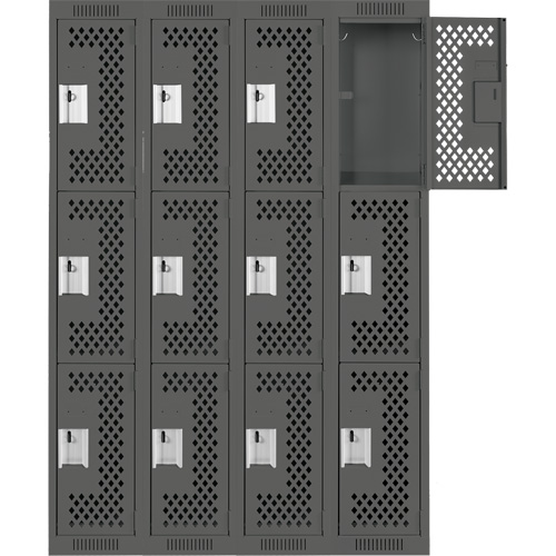 Multiple One Line Locker Clean Line™ Lockers, 3 -tier, Bank of 4, 48