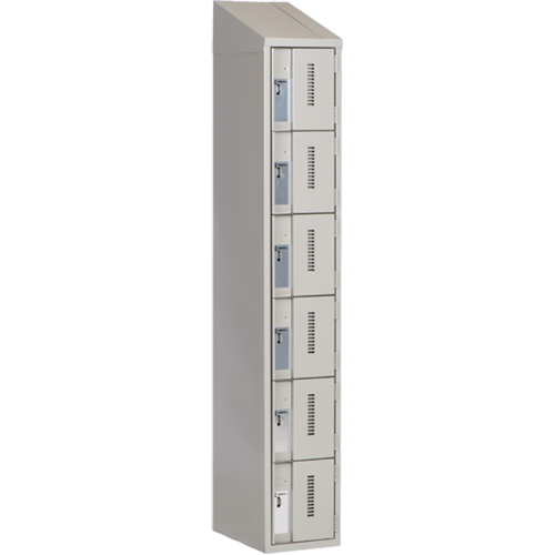 Concorde™ Heavy-Duty Lockers, 6 -tier, 12" x 18" x 78", Steel, Grey, Welded (Assembled)