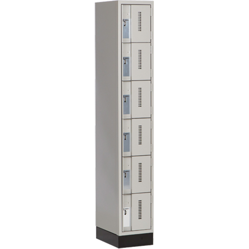 Concorde™ Heavy-Duty Lockers, 6 -tier, 12" x 18" x 76", Steel, Grey, Welded (Assembled)