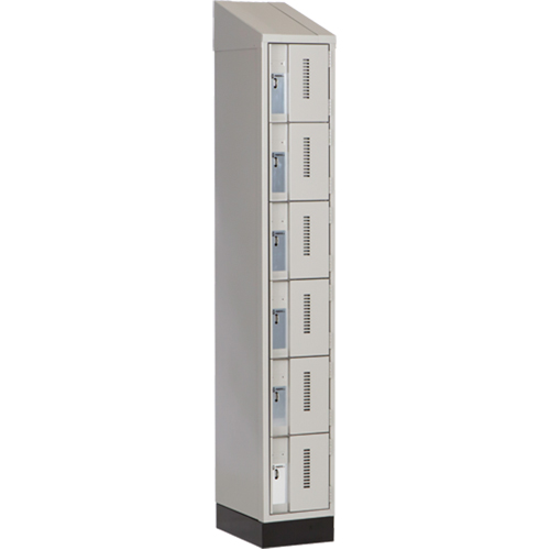 Concorde™ Heavy-Duty Lockers, 6 -tier, 12" x 18" x 82", Steel, Grey, Welded (Assembled)
