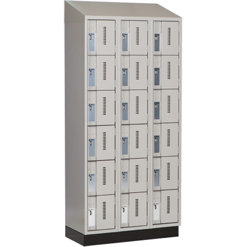 Concorde™ Heavy-Duty Lockers, 6 -tier, Bank of 3, 36" x 18" x 82", Steel, Grey, Welded (Assembled)