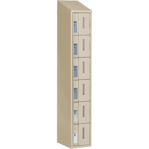 Concorde™ Heavy-Duty Lockers, 6 -tier, 12" x 18" x 78", Steel, Beige, Welded (Assembled)