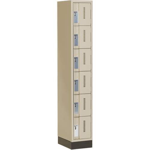 Concorde™ Heavy-Duty Lockers, 6 -tier, 12" x 18" x 76", Steel, Beige, Welded (Assembled)