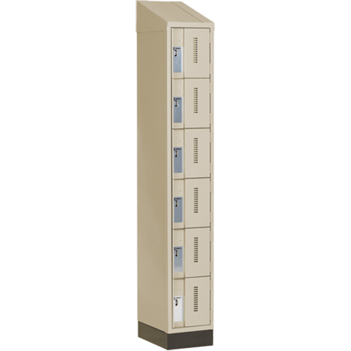 Concorde™ Heavy-Duty Lockers, 6 -tier, 12" x 18" x 82", Steel, Beige, Welded (Assembled)