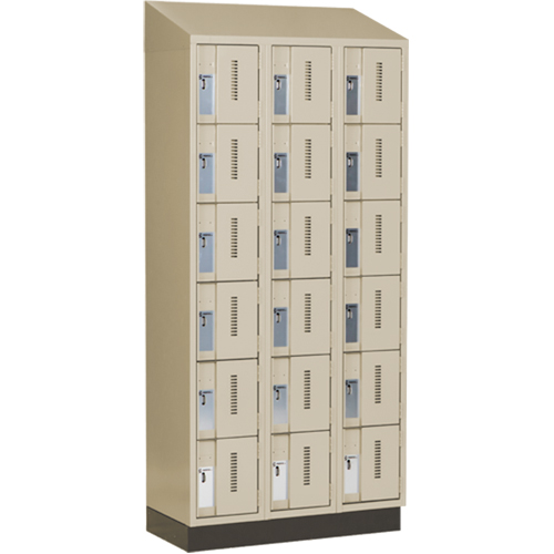 Concorde™ Heavy-Duty Lockers, 6 -tier, Bank of 3, 36" x 18" x 82", Steel, Beige, Welded (Assembled)