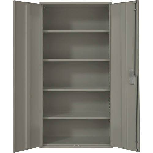 Hi-Boy Storage Cabinet, Steel, 4 Shelves, 72" H x 36" W x 18" D, Grey - Storage Cabinet - FL787