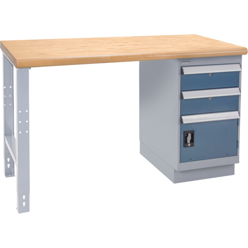 Industrial Duty Workbench, Door w/ Drawer Combination, 1000 lbs. Cap., 24" W x 60" D, 34" H