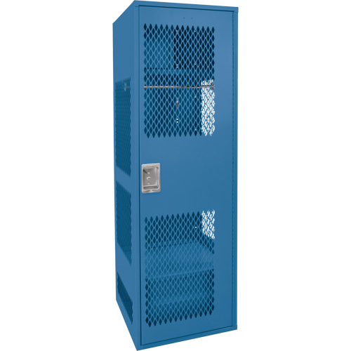 Gear Locker with Door, Steel, 24" W x 18" D x 72" H, Dark Blue