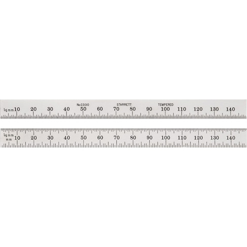 Full-Flexible Metric Rule, 150 mm L, Steel, 1 mm/0.5 mm Graduations