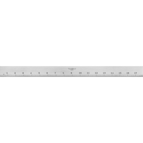 387 Series Steel Straight Edge with Bevel & Graduated Edge, 18" L, 1-13/32" W, 11/64" Thickness