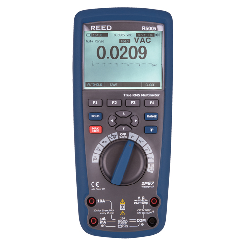 True RMS Industrial Multimeter, AC/DC Voltage, AC/DC Current