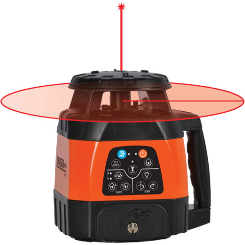 Red Beam Self-Leveling Horizontal & Vertical Rotary Laser, 200' (60 m), 635 Nm - Rotary Head Laser Level - IB940