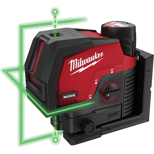 M12™ Green Cross Line and Plumb Points Cordless Laser Kit - Multi Point Laser Level - IC626