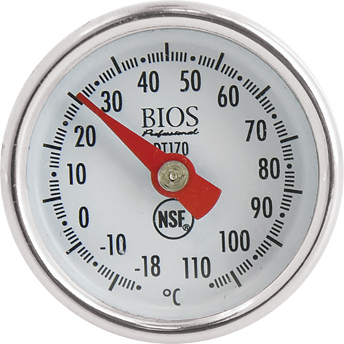 1" Dial Thermometer Celsius Only with Calibration Sleeve, Contact, Analogue, 0.4-230°F (-18-110°C) - Thermometer - IC665