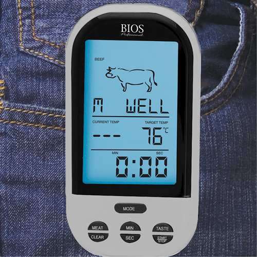 Wireless Meat & Poultry Thermometer, Contact, Digital, 32-482°F (0-250°C) - Thermometer - IC669