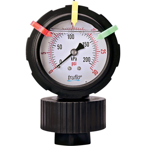 Pressure Gauge, 2-1/2" , 0 - 60 psi, Bottom Mount, Liquid Filled Analogue